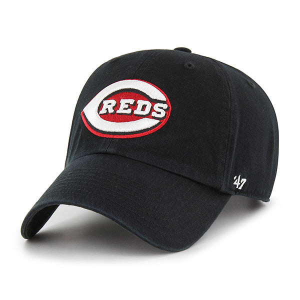 47 Brand Cincinnati Reds Clean Up Adjustable Hat - Black - Front