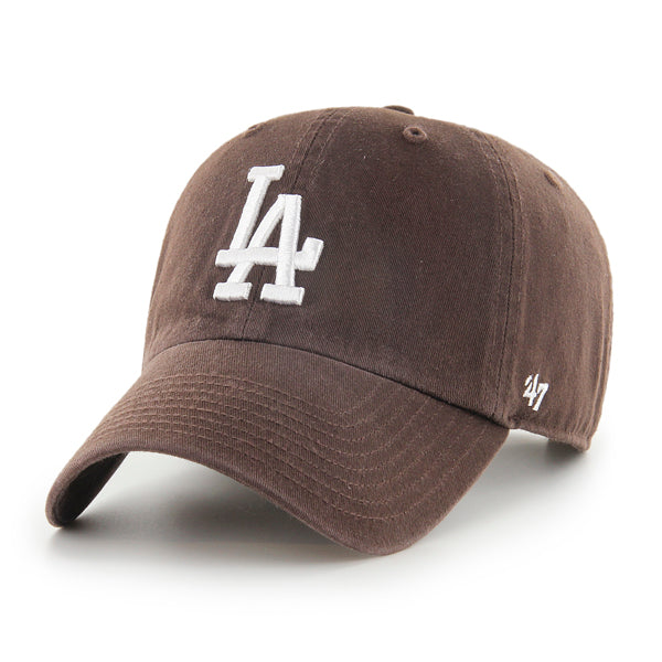 47 Brand Los Angeles Dodgers Clean Up Adjustable Hat - Brown - Front
