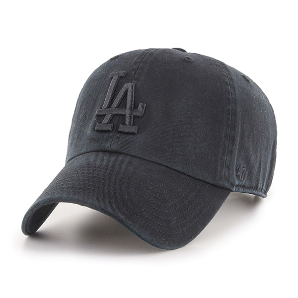 47 Brand Los Angeles Dodgers Clean Up Adjustable Hat - Black/Black - Front