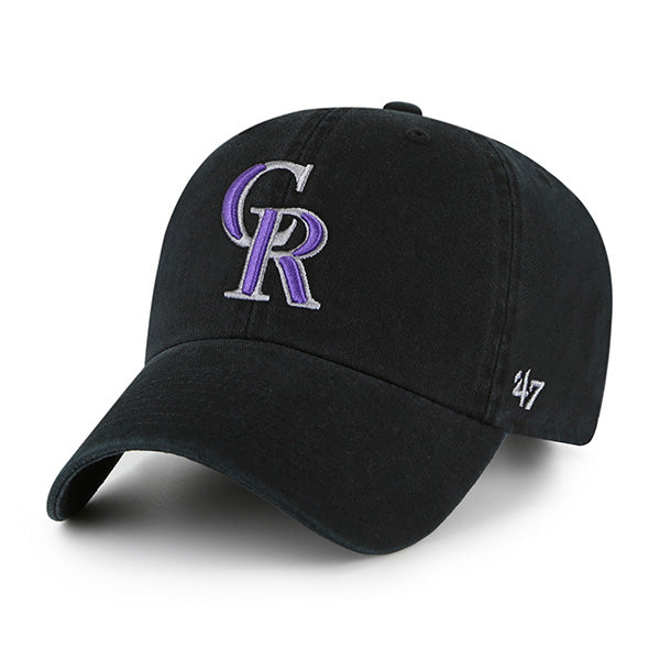 47 Brand Colorado Rockies Clean Up Adjustable Hat - Black/Purple - Front