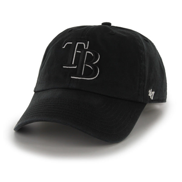 47 Brand Tampa Bay Rays Clean Up Adjustable Hat - Black/Black - Front