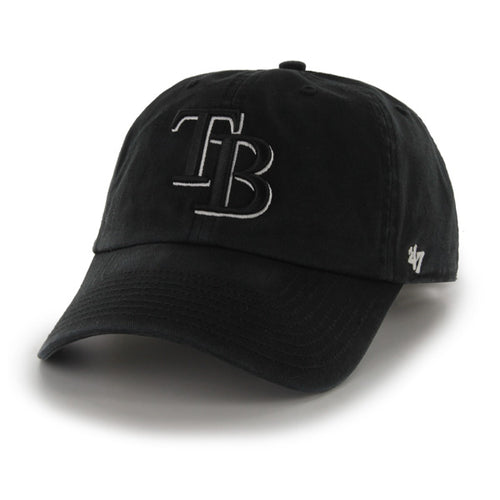 '47 Brand Tampa Bay Rays Clean Up Adjustable Hat - Black/Black