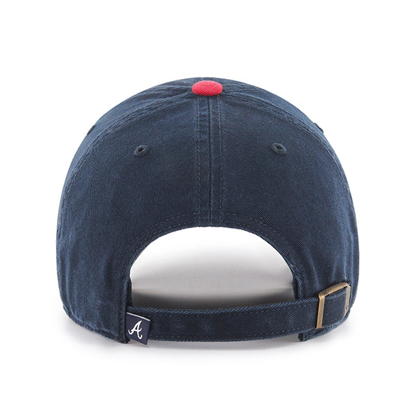 47 Brand Atlanta Braves Clean Up Adjustable Hat - Two-Tone Navy/Red - Back