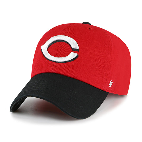 47 Brand Cincinnati Reds Clean Up Adjustable Hat - Two-Tone Red/Black - Front