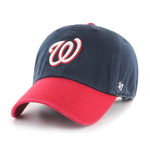 47 Brand Washington Nationals Clean Up Adjustable Hat - Two-Tone Navy/Red - Front