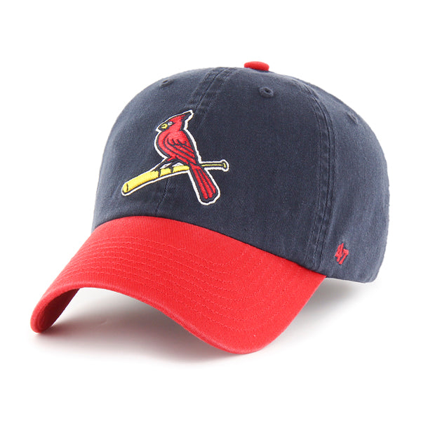47 Brand St. Louis Cardinals Clean Up Adjustable Hat - Two-Tone Bat Navy/Red - Front