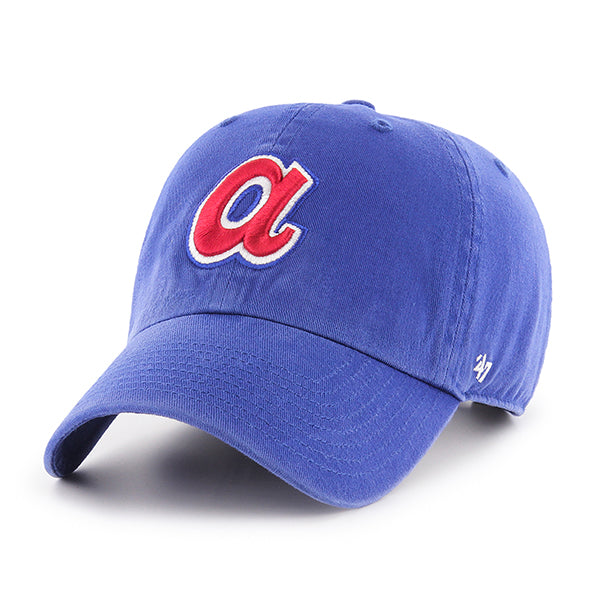 47 Brand Atlanta Braves Cooperstown Clean Up Adjustable Hat - Royal Blue - Front