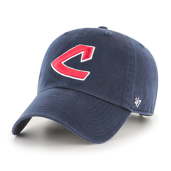 47 Brand Cleveland Guardians Cooperstown Clean Up Adjustable Hat - Navy/Red - Front