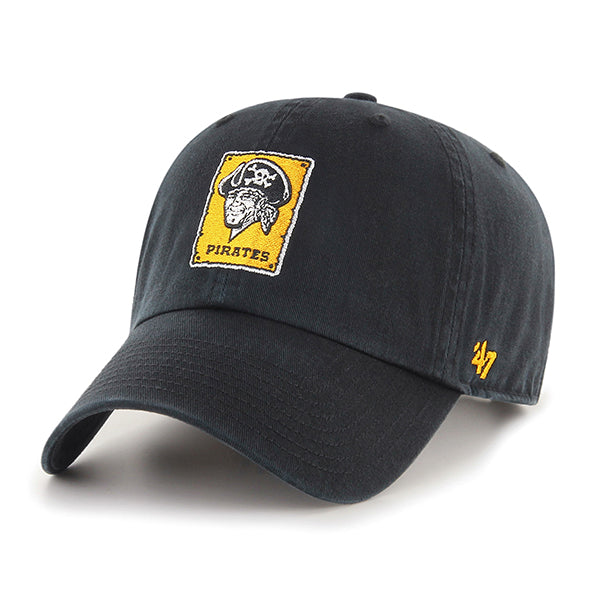 47 Brand Pittsburgh Pirates Cooperstown Clean Up Adjustable Hat - Black 67 - Front