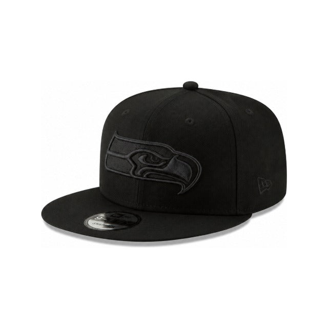 New Era Seattle Seahawks Black on Black 9FIFTY Snapback Hat - Black