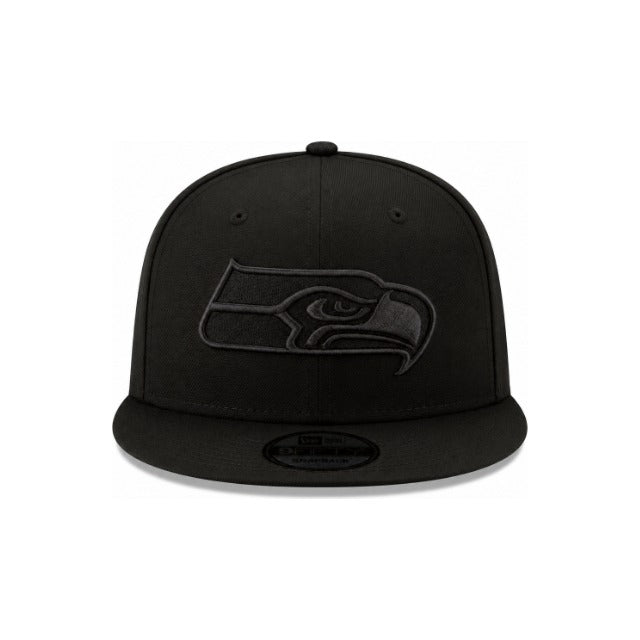 New Era Seattle Seahawks Black on Black 9FIFTY Snapback Hat - Black