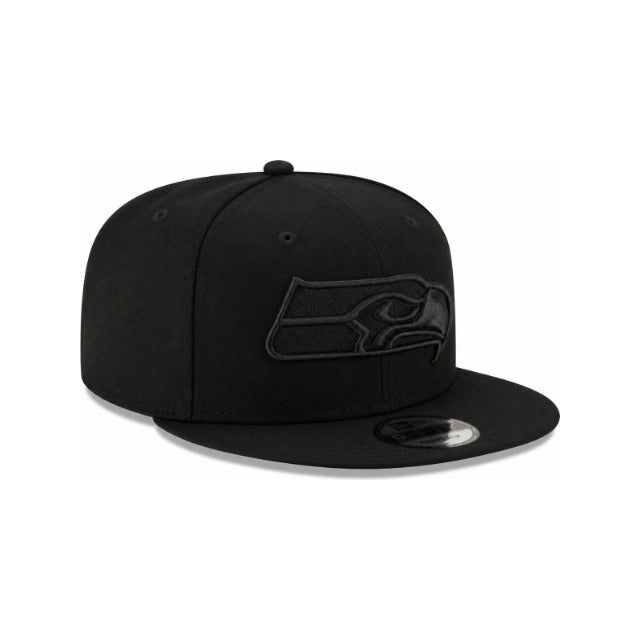 New Era Seattle Seahawks Black on Black 9FIFTY Snapback Hat - Black