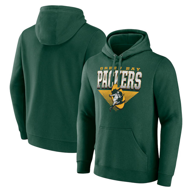 Green Bay Packers Fanatics Geometric Chrome Pullover Hoodie - Green