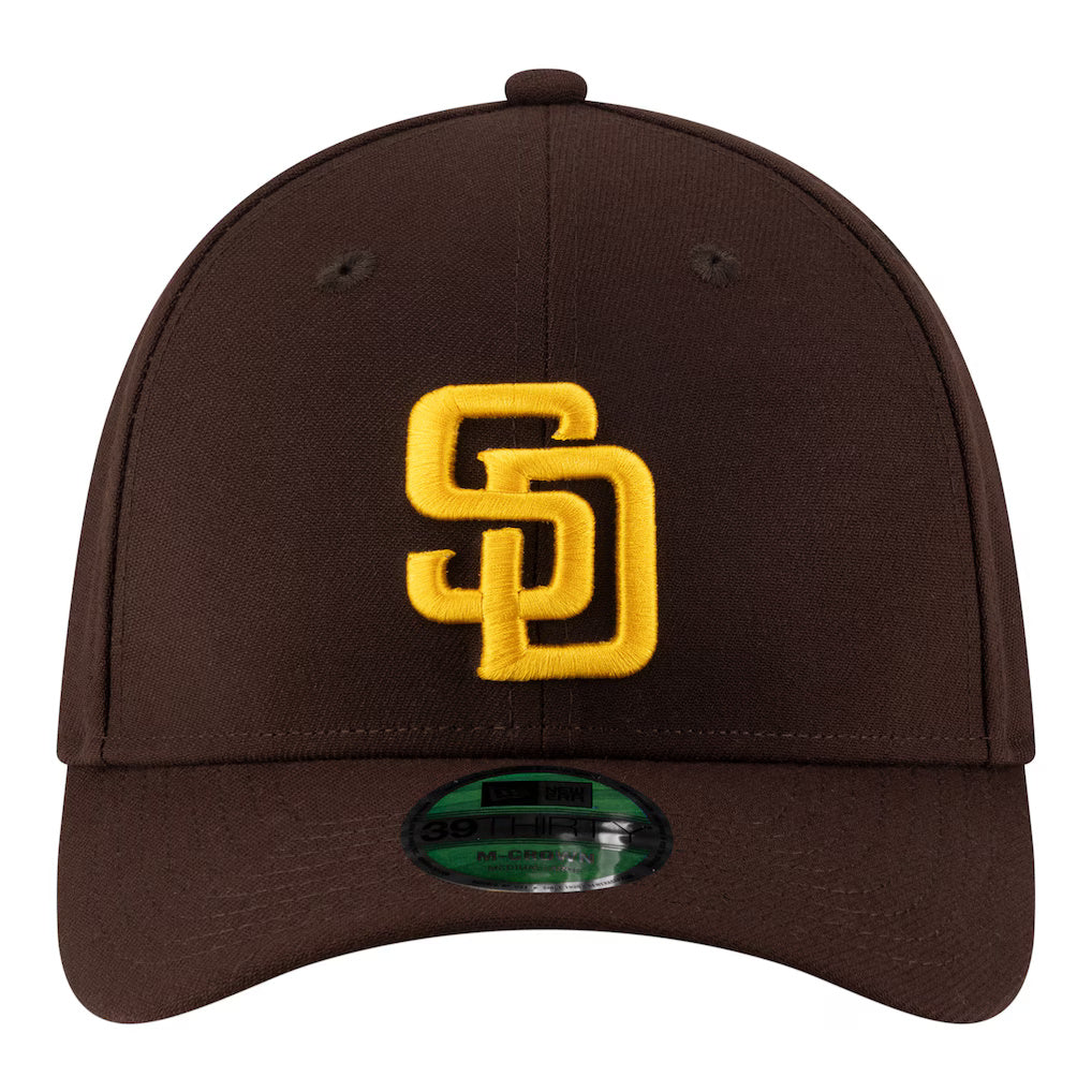 New Era Player Replica San Diego Padres 39THIRTY M-Crown Flex Hat - Brown/Yellow - Front View
