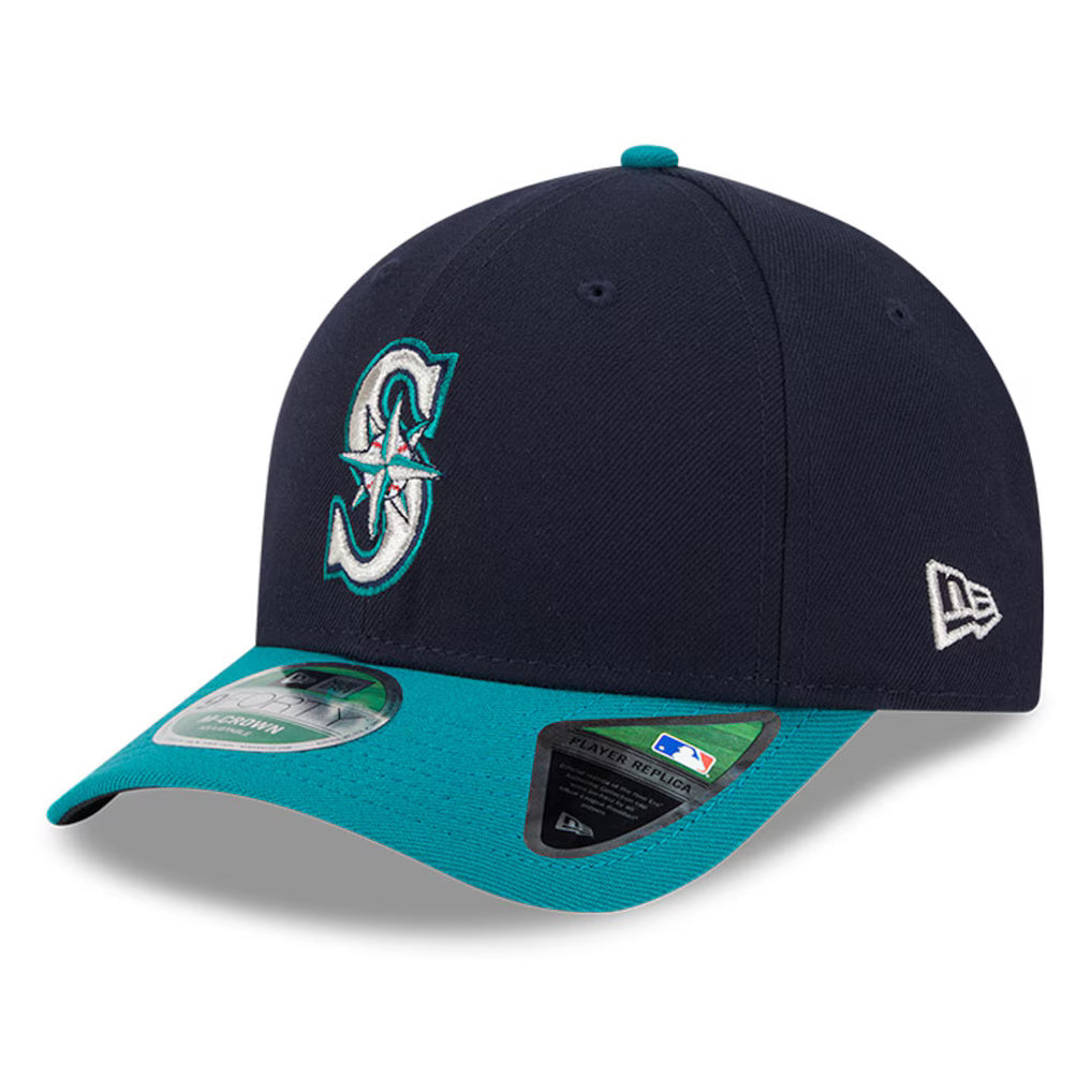 New Era Player Replica Seattle Mariners 9FORTY Adjustable Hat - Navy - Tilted