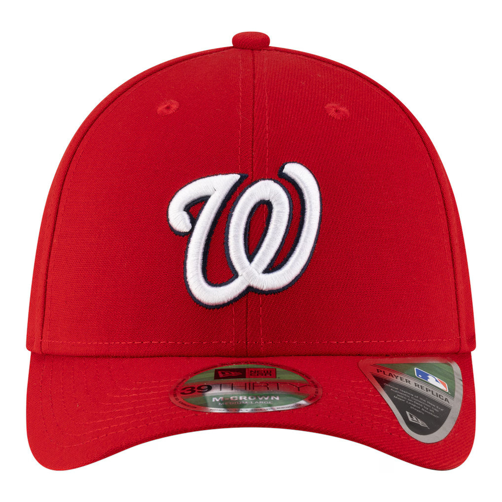 New Era Player Replica Washington Nationals 39THIRTY M-Crown Flex Hat - Red - Front View