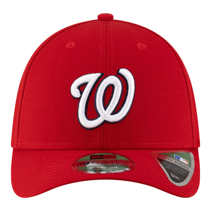 New Era Player Replica Washington Nationals 39THIRTY M-Crown Flex Hat - Red - Front View