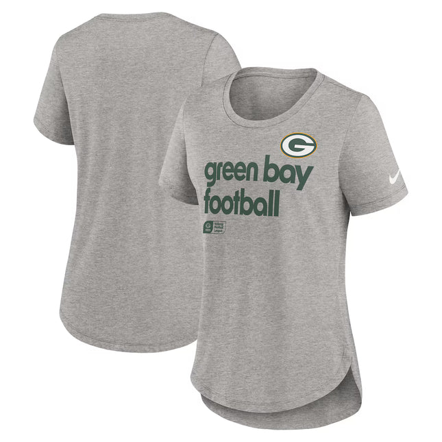 Green Bay Packers Nike Women's Team Shout-Out Tri-Blend T-Shirt - Heather Gray