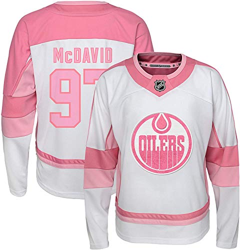 NHL Infant Toddler Girls White Pink Fashion Premier Player Jersey (Connor McDavid Edmonton Oilers, 18 Months)