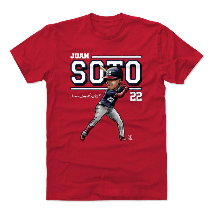 Juan Soto Shirt (Cotton, Large, Red) - Juan Soto Cartoon WHT