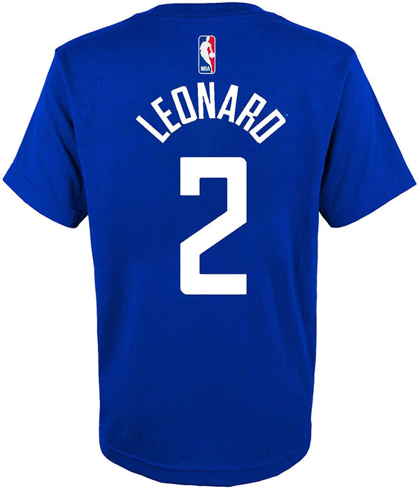 NBA Kids Youth Team Color Alternate Game Time Name and Number Player T-Shirt (4, Kawhi Leonard Los Angeles Clippers Blue)