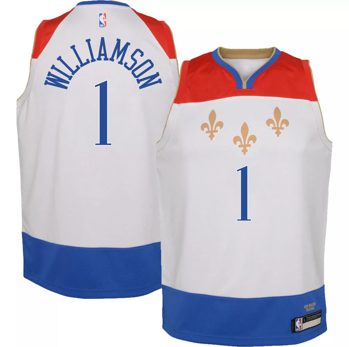 Zion Williamson New Orleans Pelicans #1 Kids 4-7 White City Edition Jersey (4)