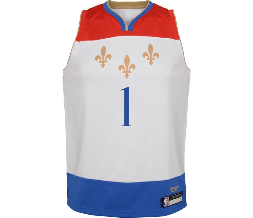 Zion Williamson New Orleans Pelicans #1 Kids 4-7 White City Edition Jersey (4)