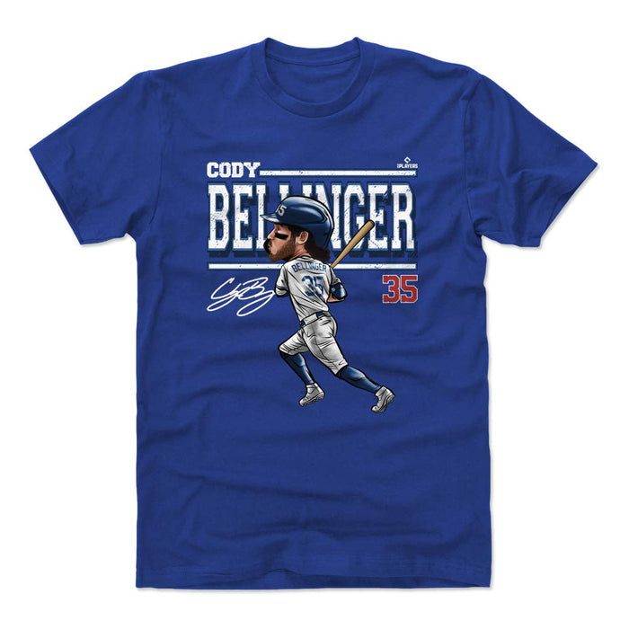 500 LEVEL Cody Bellinger Shirt (Cotton, X-Large, Royal Blue) - Cody Bellinger Cartoon WHT