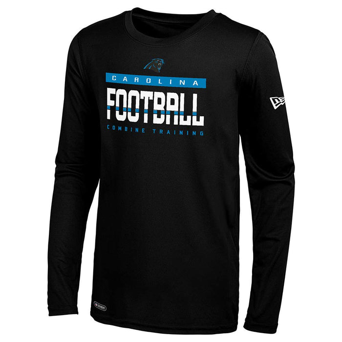 NFL Mens Seeded Wordmark Long Sleece Performance T-Shirt (Medium, Carolina Panthers Black)