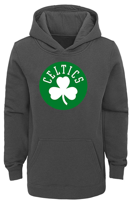 Boston Celtics Gray Youth Primary Logo Pullover Hoodie (Small 8)