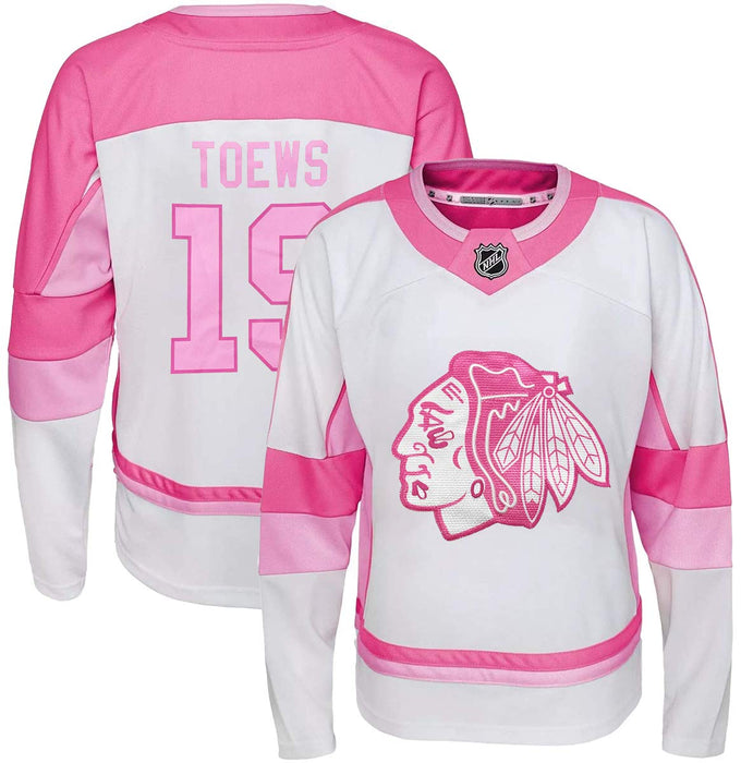 NHL Kids Youth Girls 4-16 White Pink Fashion Premier Player Jersey (Connor McDavid Edmonton Oilers, 7-8)