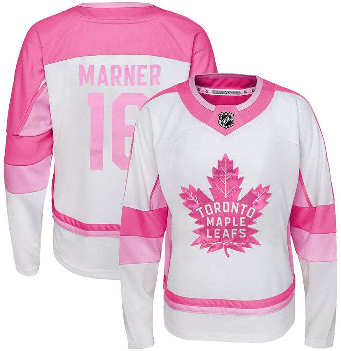 NHL Kids Youth Girls 4-16 White Pink Fashion Premier Player Jersey (Connor McDavid Edmonton Oilers, 7-8)