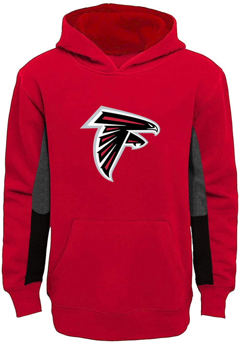 Outerstuff NFL Youth 8-20 Team Color Alternate Fleece Primary Logo Stated Pullover Sweatshirt Hoodie (Atlanta Falcons Red, 8)