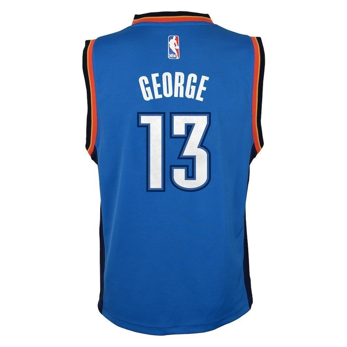 Outerstuff Paul George Oklahoma City Thunder #13 Blue Youth Road Replica Jersey Small 8