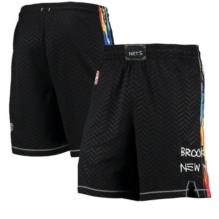 Outerstuff Brooklyn Nets Youth 8-20 Black City Edition Swingman Shorts (18-20)