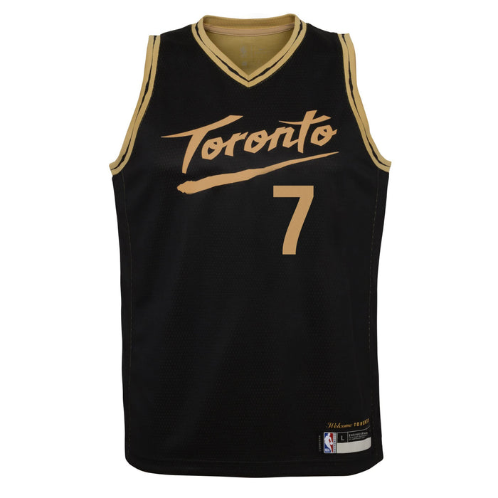 Outerstuff Kyle Lowry Toronto Raptors #7 Kids 4-7 Black Gold 2020/21 City Edition Jersey (4)