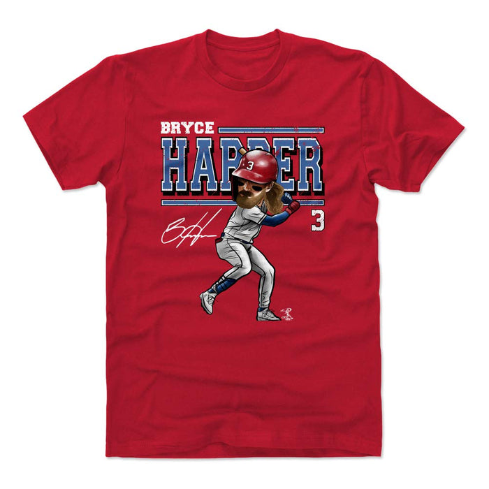 Bryce Harper Shirt (Cotton, X-Large, Red) - Bryce Harper Cartoon WHT