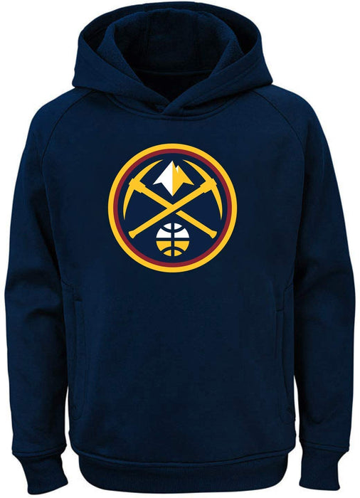 Outerstuff NBA Kids 4-7 Team Color Polyester Performance Primary Logo Pullover Sweatshirt Hoodie (4, Denver Nuggets Navy)