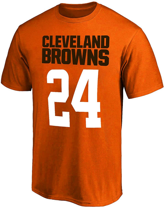 Outerstuff Nick Chubb Cleveland Browns #24 Orange Kids Youth Mainliner Name and Number T-Shirt (Medium)