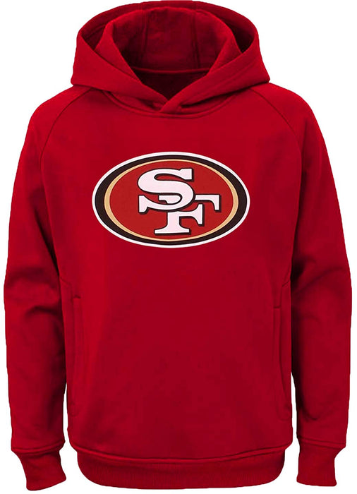 NFL Youth 8-20 Polyester Performance Primary Logo Hoodie & T-Shirt 2 Pack Set (Medium 10/12, San Francisco 49ers)