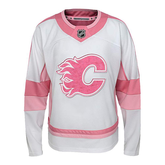 NHL Kids Youth Girls 4-16 White Pink Fashion Premier Player Jersey (Connor McDavid Edmonton Oilers, 7-8)