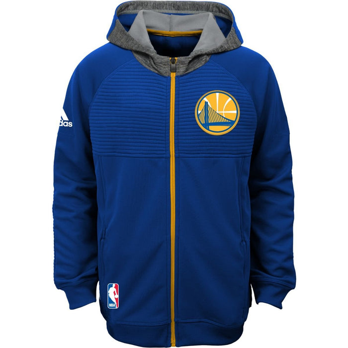 Golden State Warriors Blue Youth Full Zip Embroidered Team Logo Pregame Hoodie (Large 14/16)