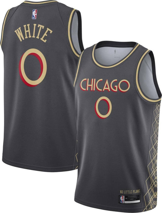 Outerstuff Chicago Bulls White #0 Youth 8-20 Black Gold City Edition Swingman Jersey (8)