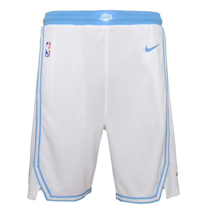 Los Angeles Lakers Youth 8-20 Official Swingman Performance Shorts (Small, Los Angeles Lakers White City Edition Shorts)