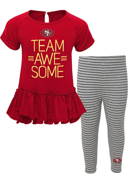 Outerstuff NFL Infants Toddler Girls Awesome Short Sleeve Shirt and Pants Set (Kansas City Chiefs, 12 Months)
