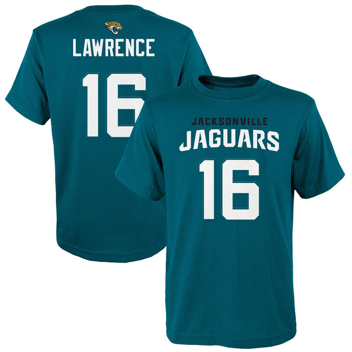 Outerstuff Trevor Lawrence Jacksonville Jaguars #16 Teal Kids 4-7 Mainliner Name and Number T-Shirt (5-6)