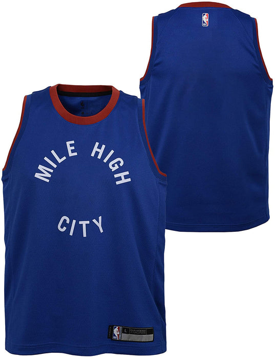 Outerstuff Denver Nuggets Blank Youth 8-20 Blue Statement Edition Swingman Jersey (8)