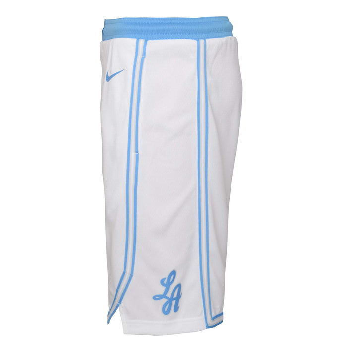 Los Angeles Lakers Youth 8-20 Official Swingman Performance Shorts (Small, Los Angeles Lakers White City Edition Shorts)