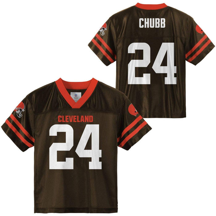 Outerstuff Nick Chubb Cleveland Browns #24 Brown Youth Player Home Jersey (Medium)