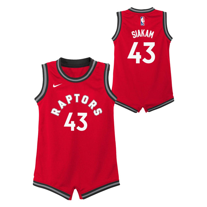 Outerstuff NBA Infants Official Name and Number Home Alternate Road Player Bodysuit Romper Jersey (18 Months, Pascal Siakam Toronto Raptors Black Gold City Edition)